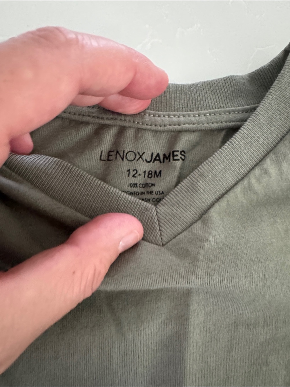 Classic Olive V-Neck Kids Tee - Picture 2 of 2